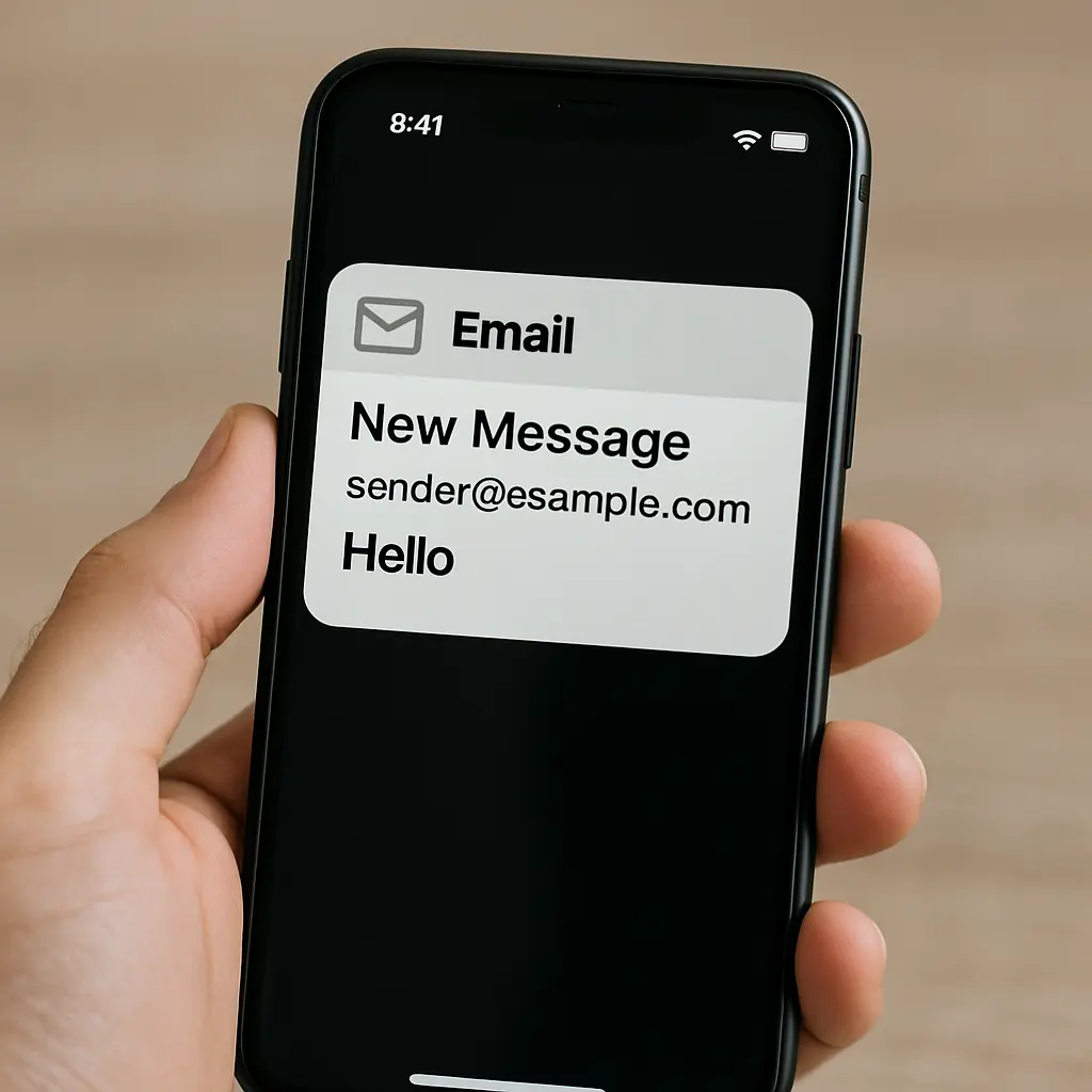 An email notification of a job rejection on a smartphone screen.