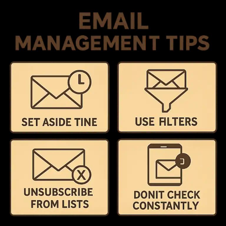 Email management tips graphic